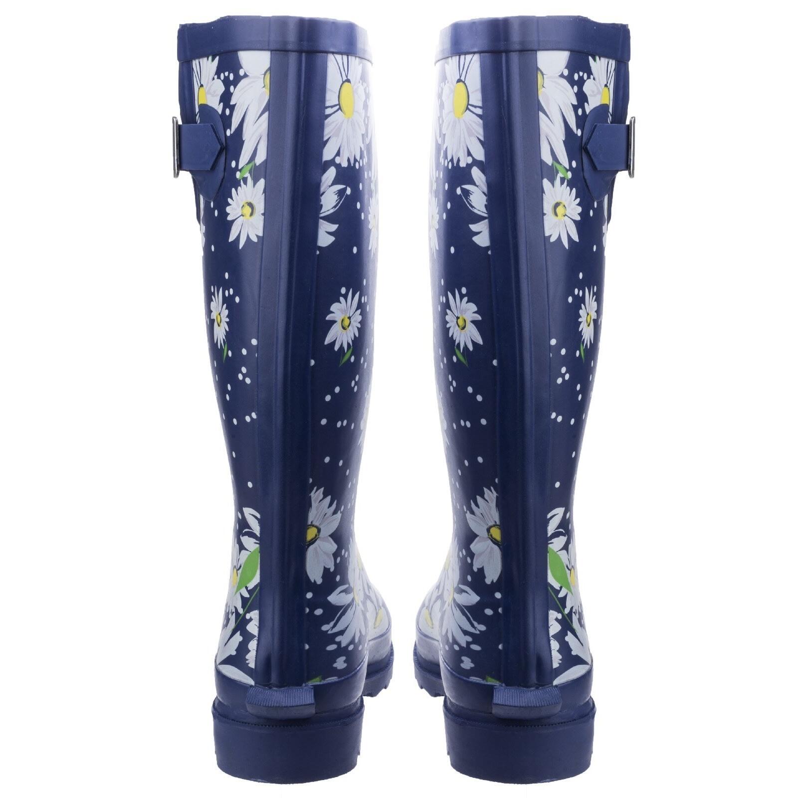Womens/Ladies Burghley Pull On Patterned Wellington Boots (Daisy) 2/5