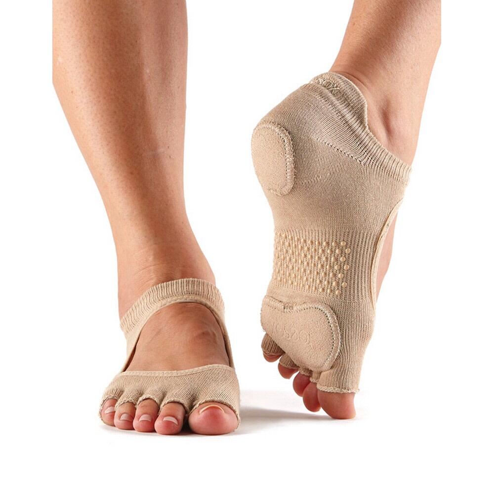 FITNESS-MAD Womens/Ladies Prima Bellarina Half Toe Socks (Cream)