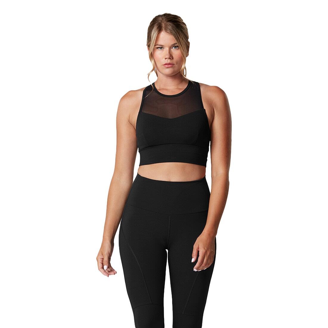 FITNESS-MAD Womens/Ladies Strappy Sports Bra (Black)