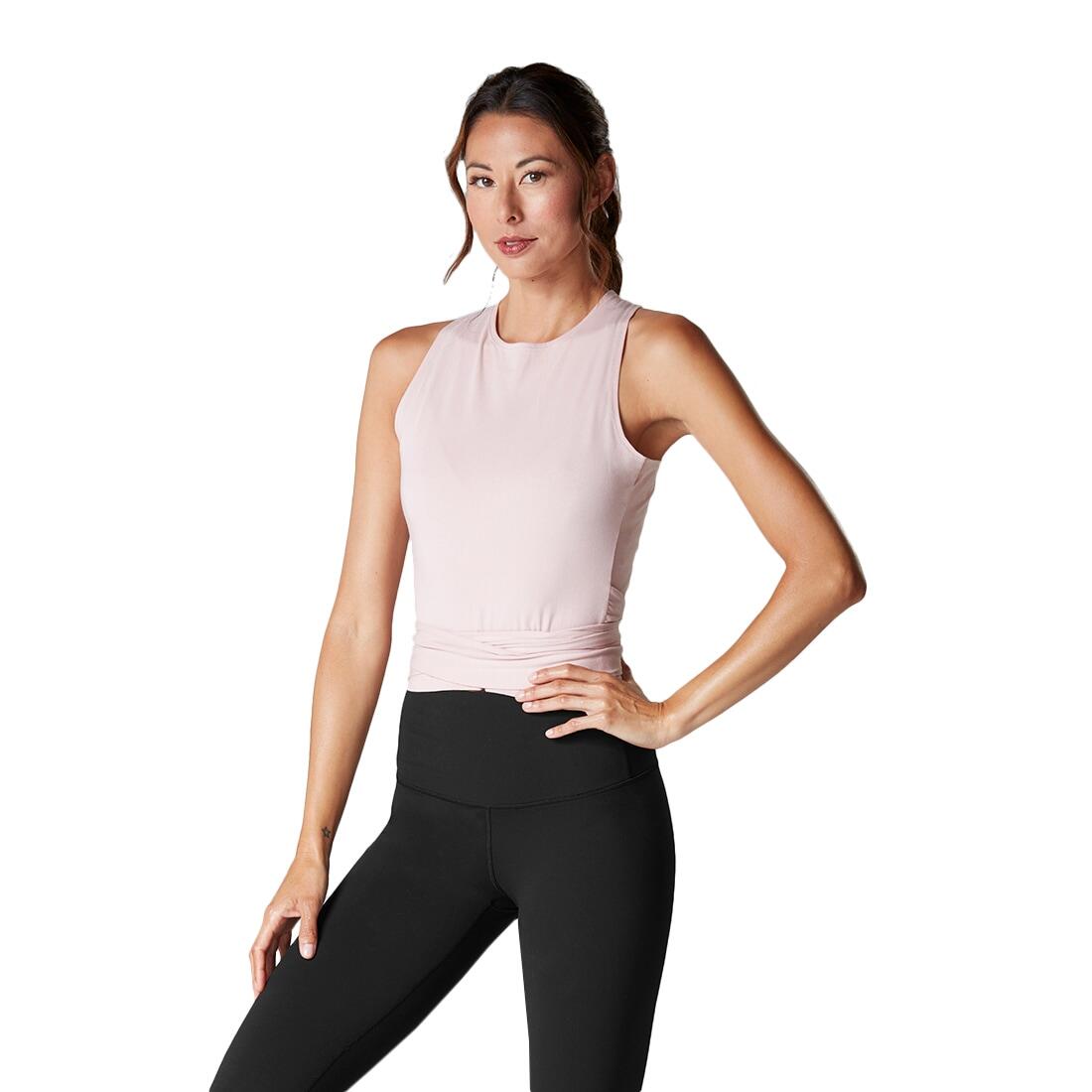 FITNESS-MAD Womens/Ladies Wrap Around Tank Top (Blush Pink)