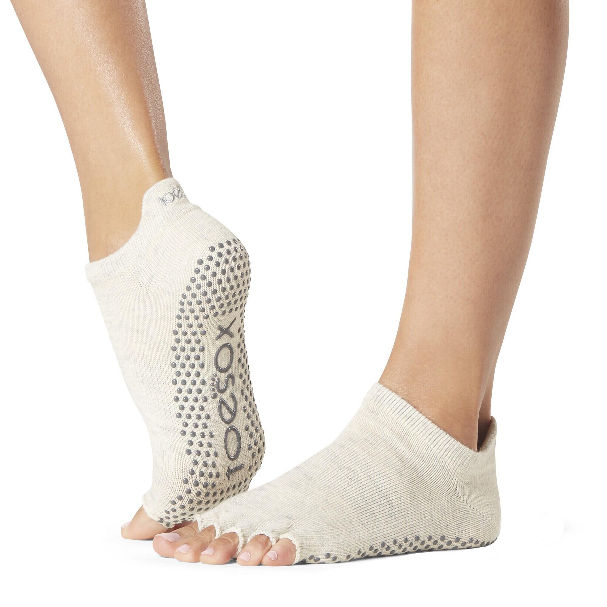 FITNESS-MAD Womens/Ladies Half Toe Socks (Oat)