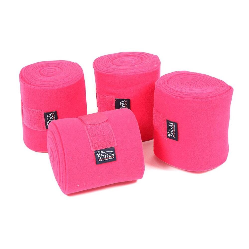 Fleece Horse Bandages (Pack of 4) (Pink) 1/3