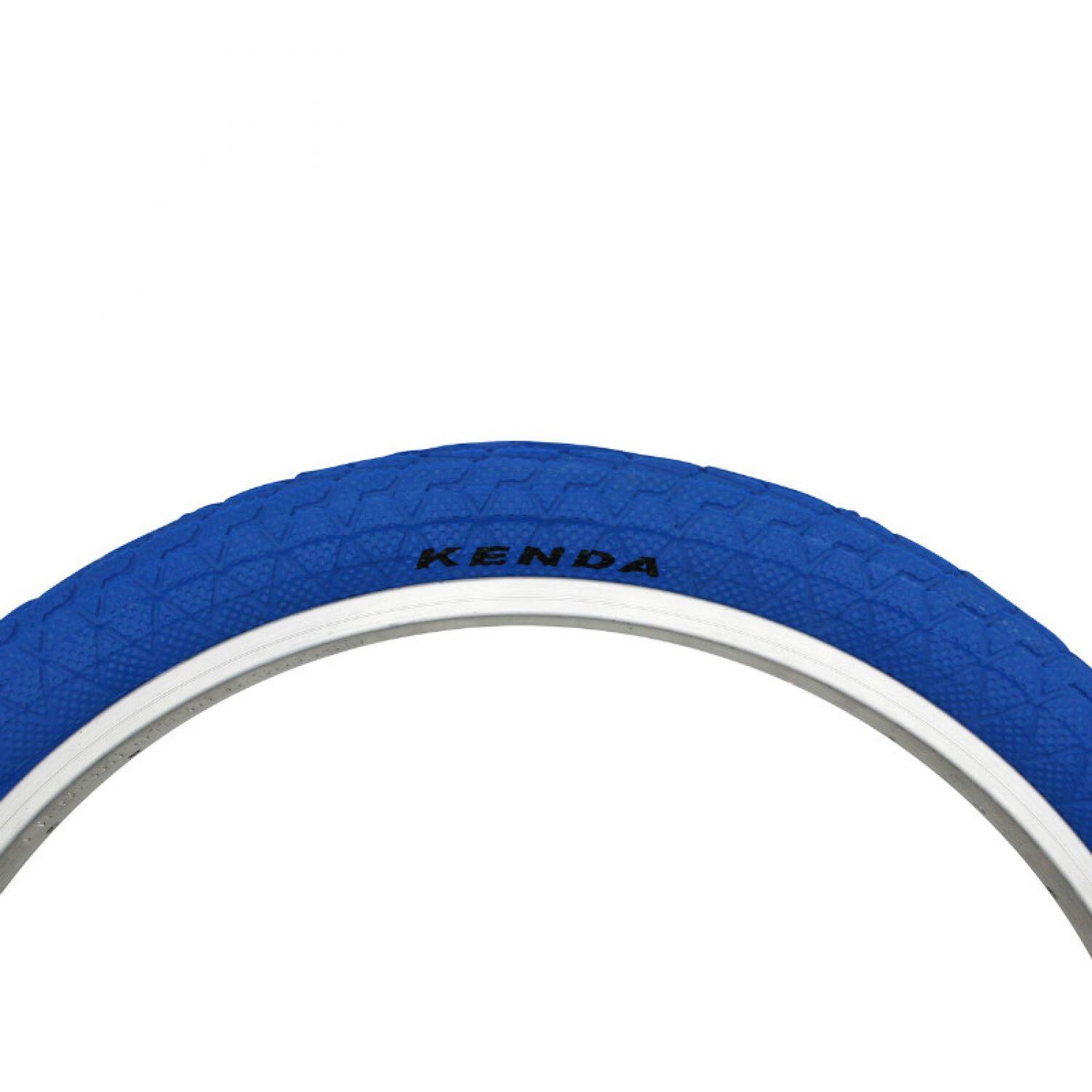 Pneu bmx 20 x 1.95 kenda slick bleu tr (50-406) 2/2
