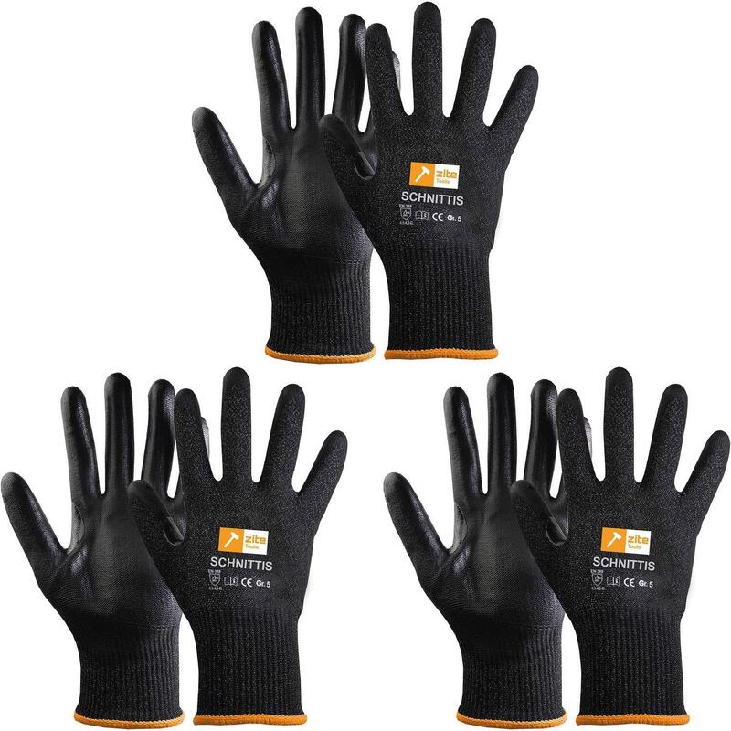 3 Paar Schnittschutz-Handschuhe Kinder EN388 Level 5/5 - Größe 5
