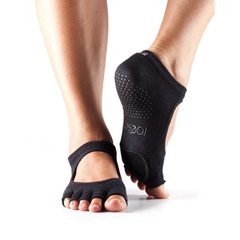 FITNESS-MAD Womens/Ladies Half Toe Plie Dance Socks (Black)