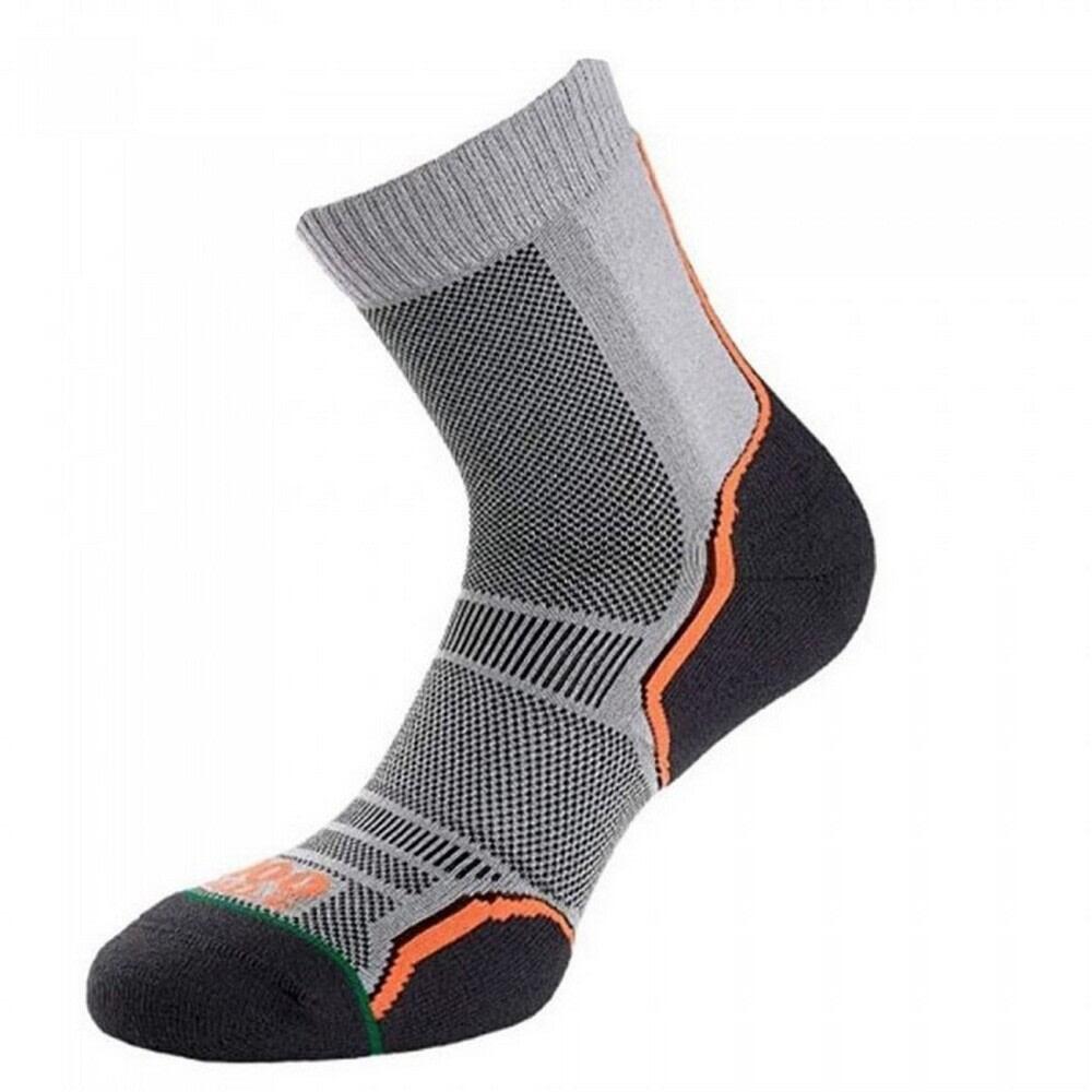 Womens/Ladies Trail Socks (Pack of 2) (Grey/Orange/Black) 2/3