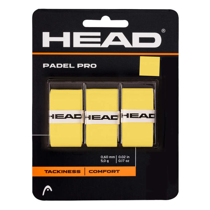 OVERGRIP HEAD "PADEL PRO" AMARELO (3 UNIDADES)