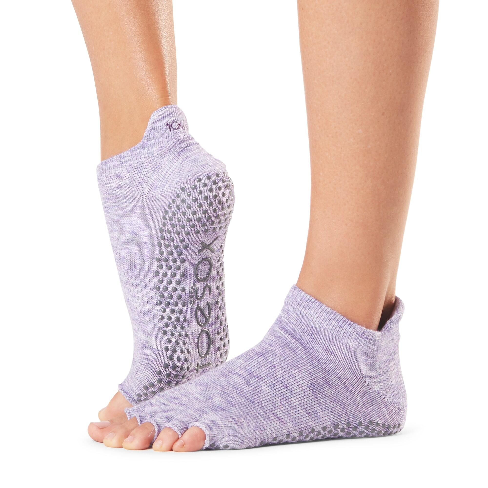 Womens/Ladies Half Toe Socks (Purple) 1/4