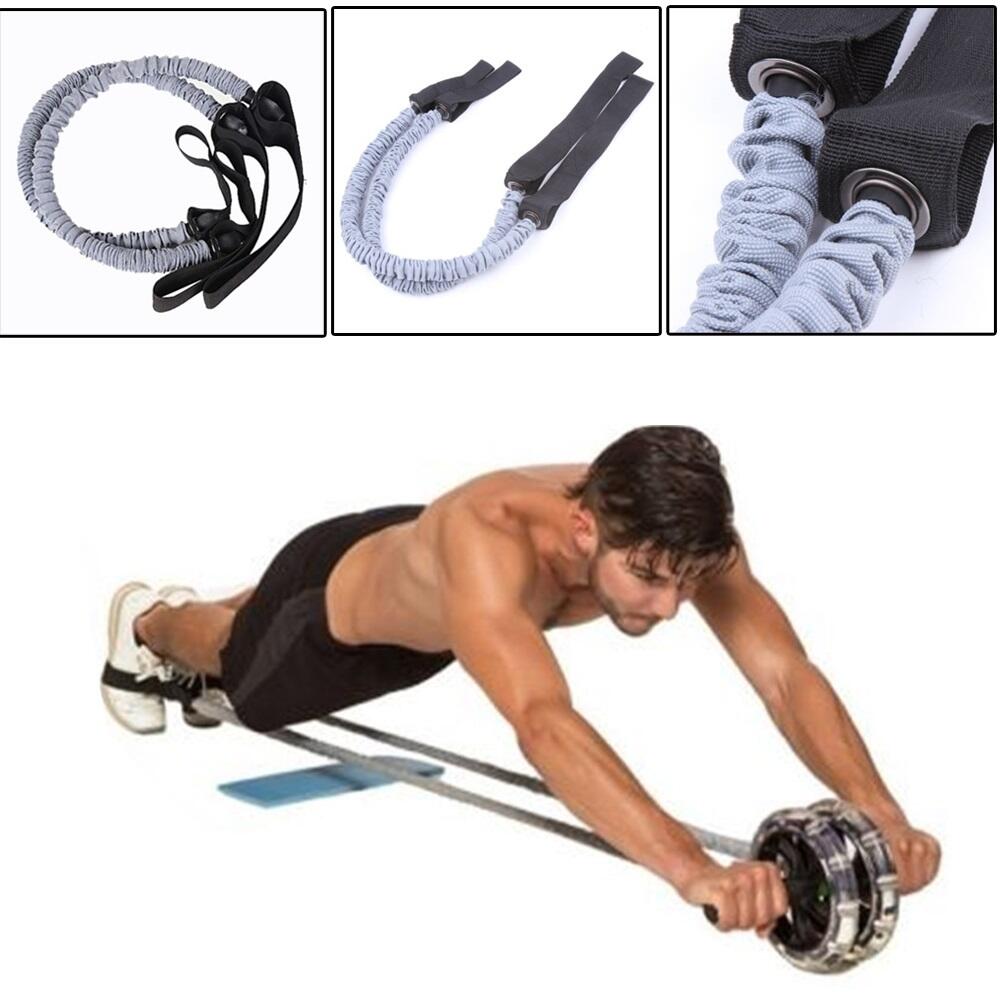 Rueda Abdominal con 2 Tensores Elásticos y Alfombrilla Fitness 3/3