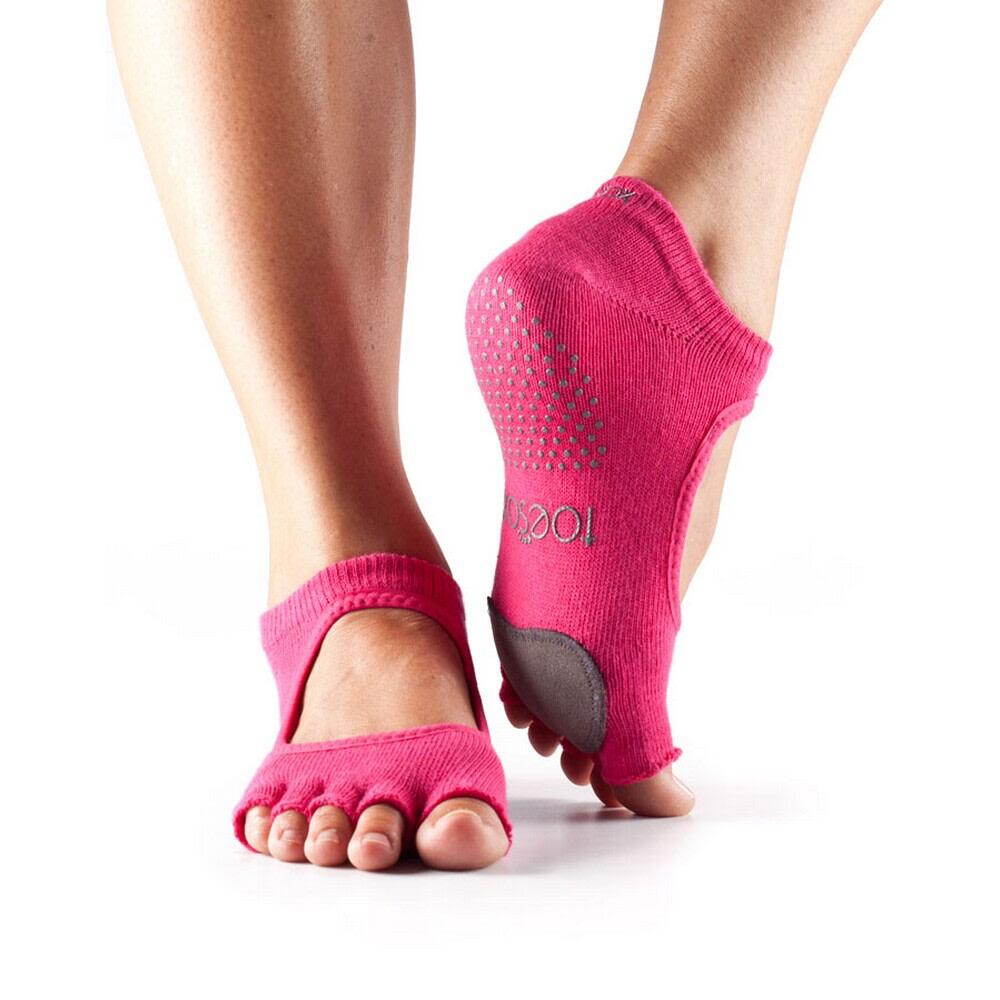 FITNESS-MAD Womens/Ladies Half Toe Plie Dance Socks (Pink)
