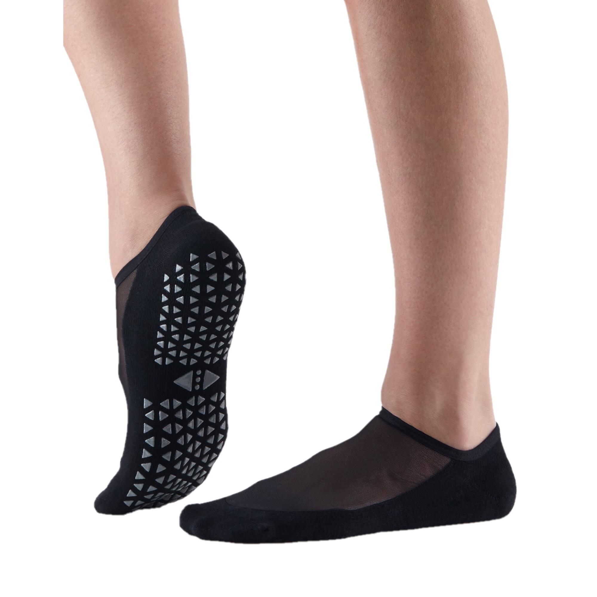 Womens/Ladies Maddie Mesh Gripped Socks (Black) 1/4