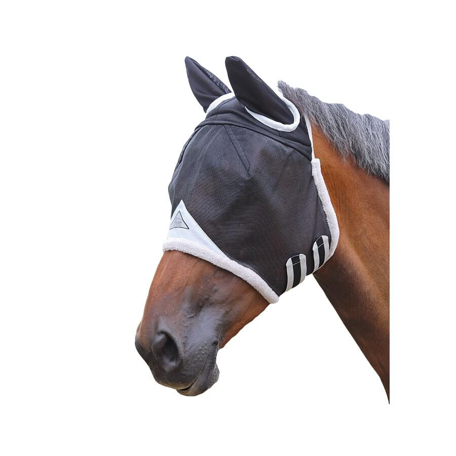 SHIRES Field Durable Horse Fly Mask With Ears (Black)