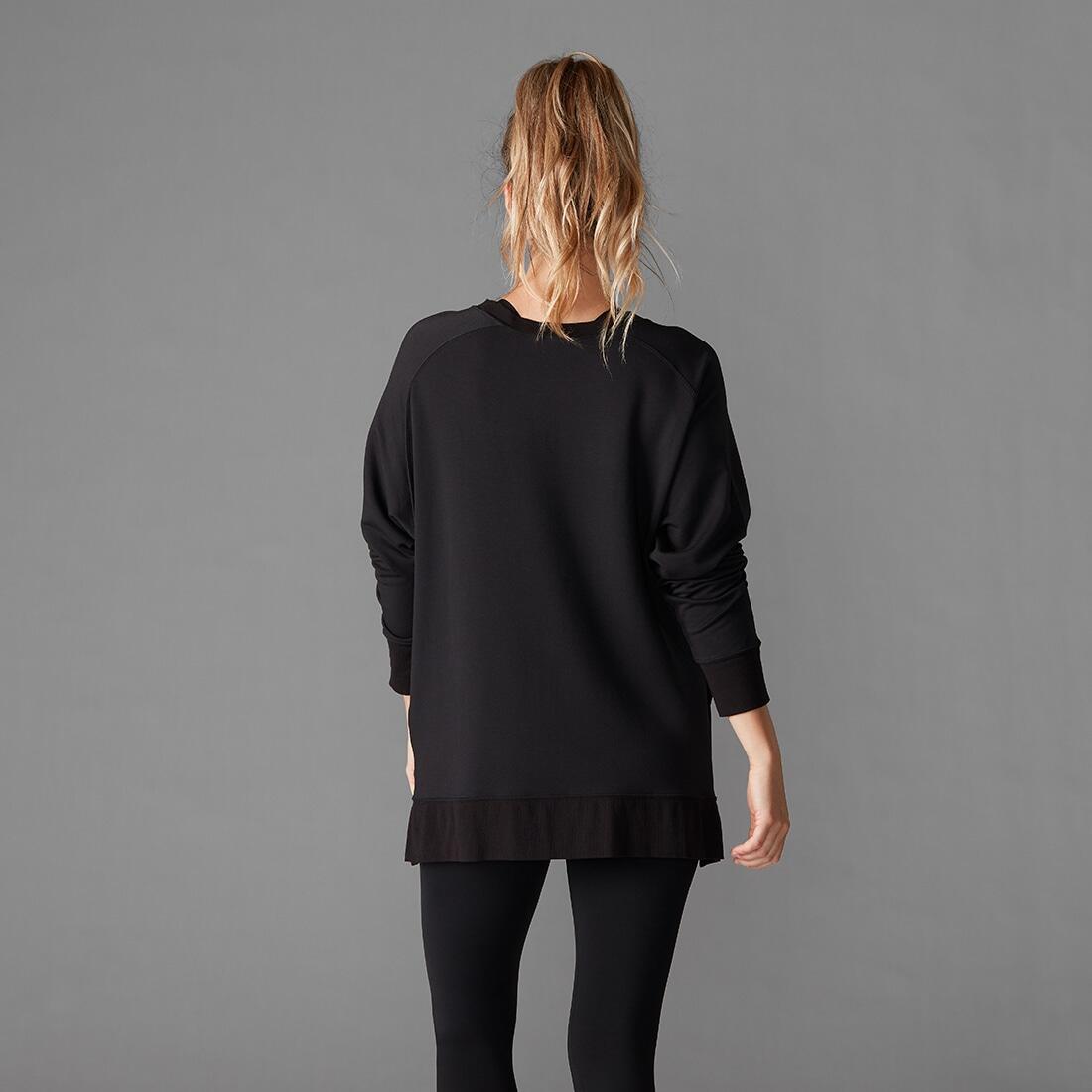 Womens/Ladies Cozy Sweatshirt (Black) 2/4