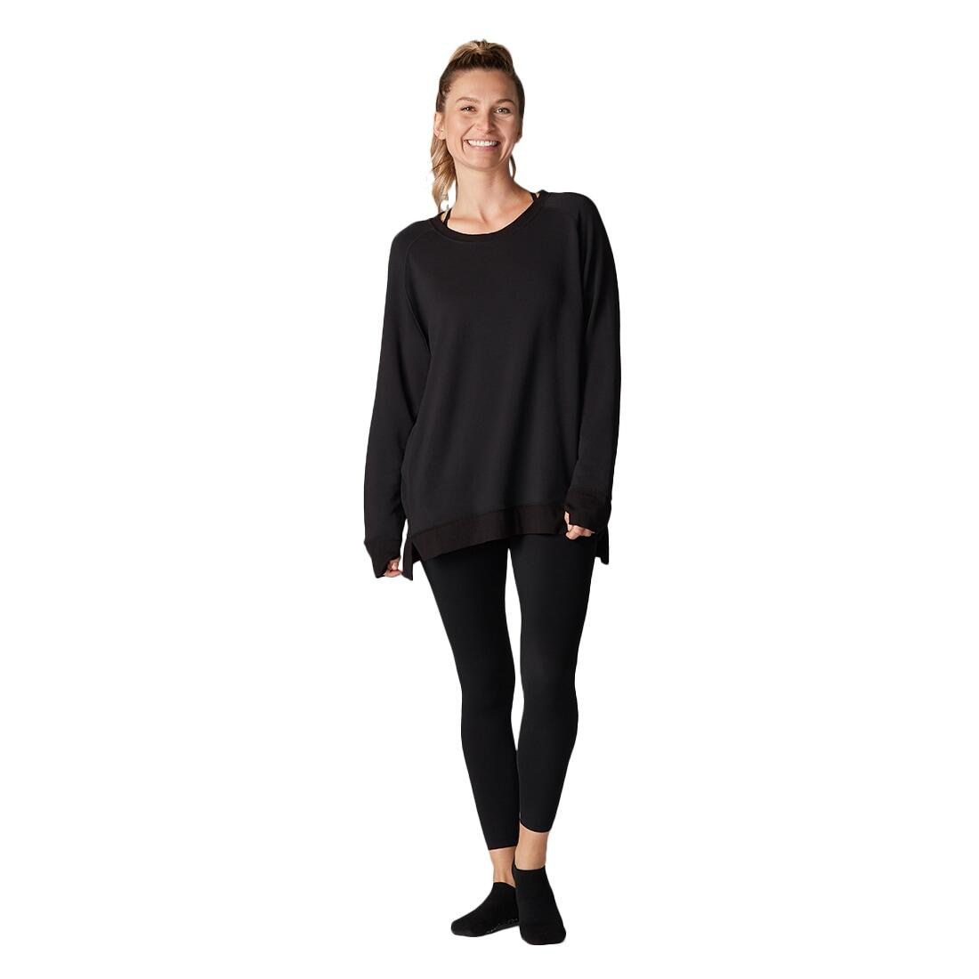 Womens/Ladies Cozy Sweatshirt (Black) 1/4