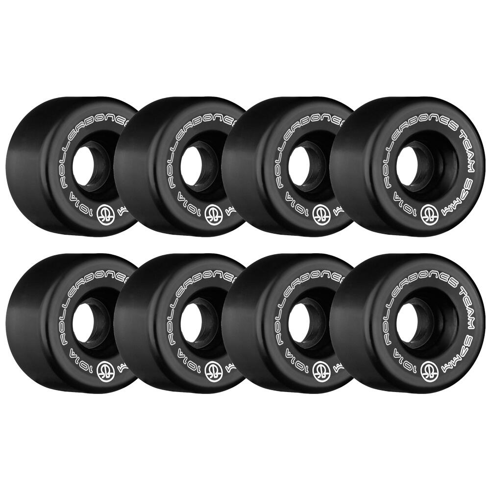 ROLLERBONES TEAM LOGO – INDOOR QUAD ROLLER SKATE WHEELS – 57MM 101A – SET OF 8 3/5