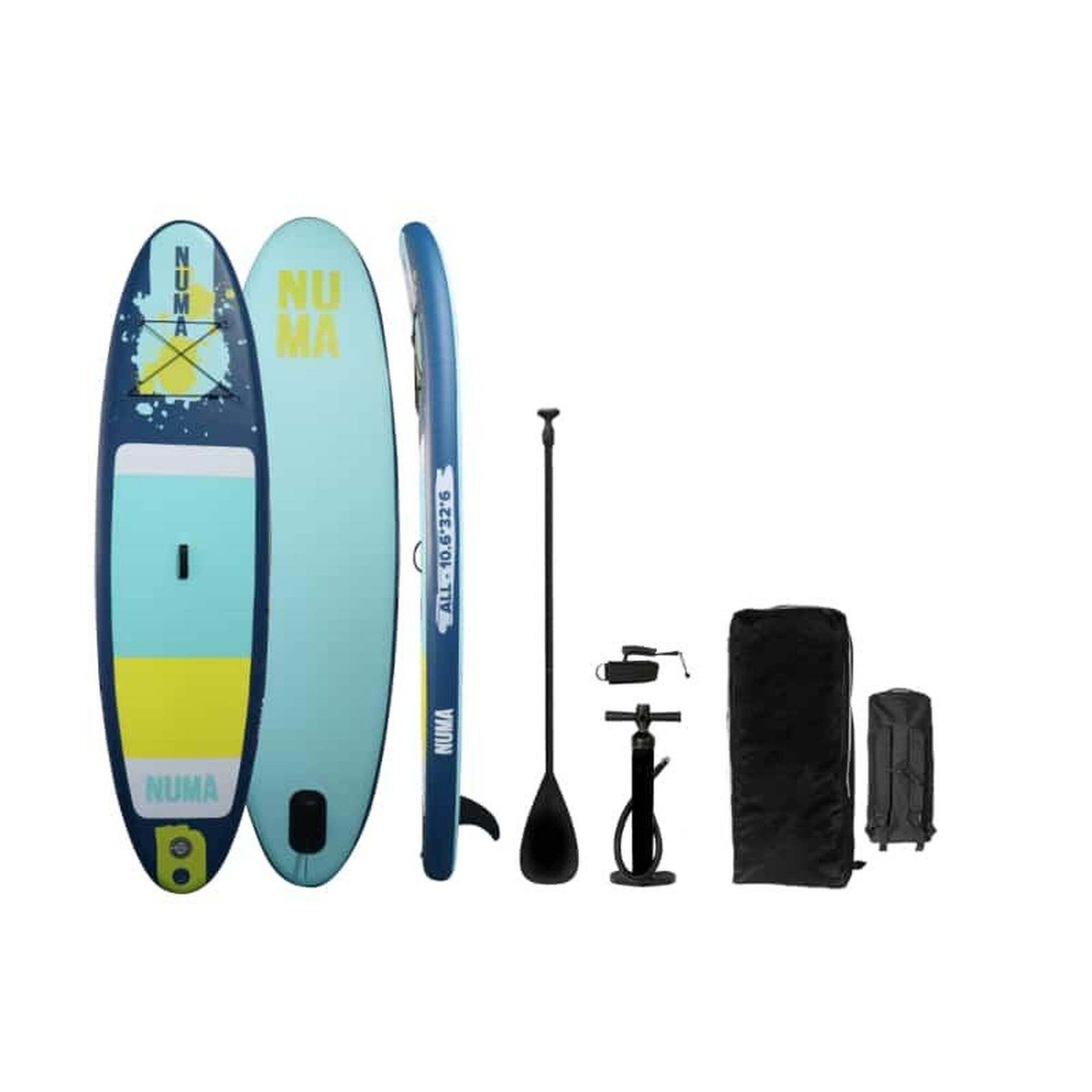 Paddle surf insuflável NUMA ALL 10.6 · 10’6″x32″x6″ · 110kg (max. 140kg)