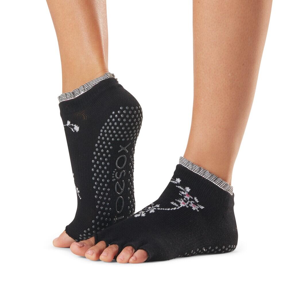 FITNESS-MAD Womens/Ladies Evermore Half Toe Socks (Black/White)