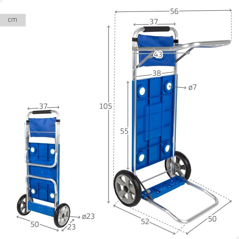 Carro mesa playa plegable Aktive