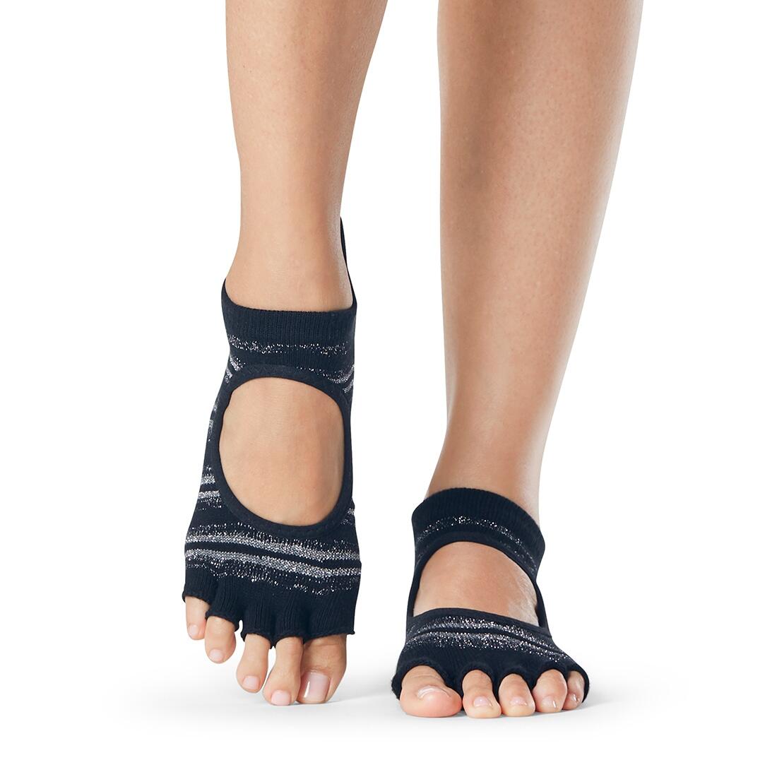 Womens/Ladies Bellarina Solstice Half Toe Socks (Black/Grey) 2/3