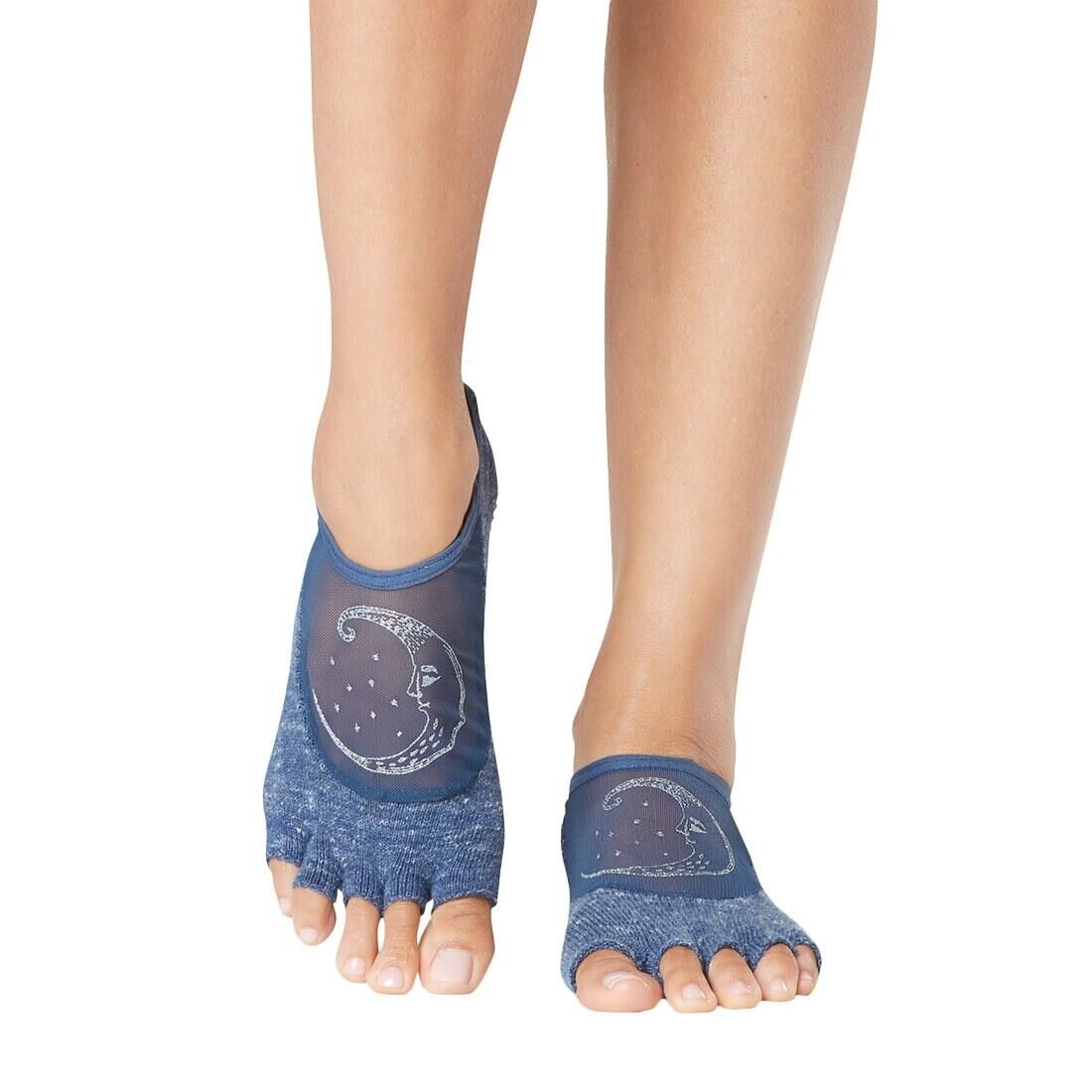 FITNESS-MAD Womens/Ladies Luna Crescent Moon Half Toe Socks (Blue)