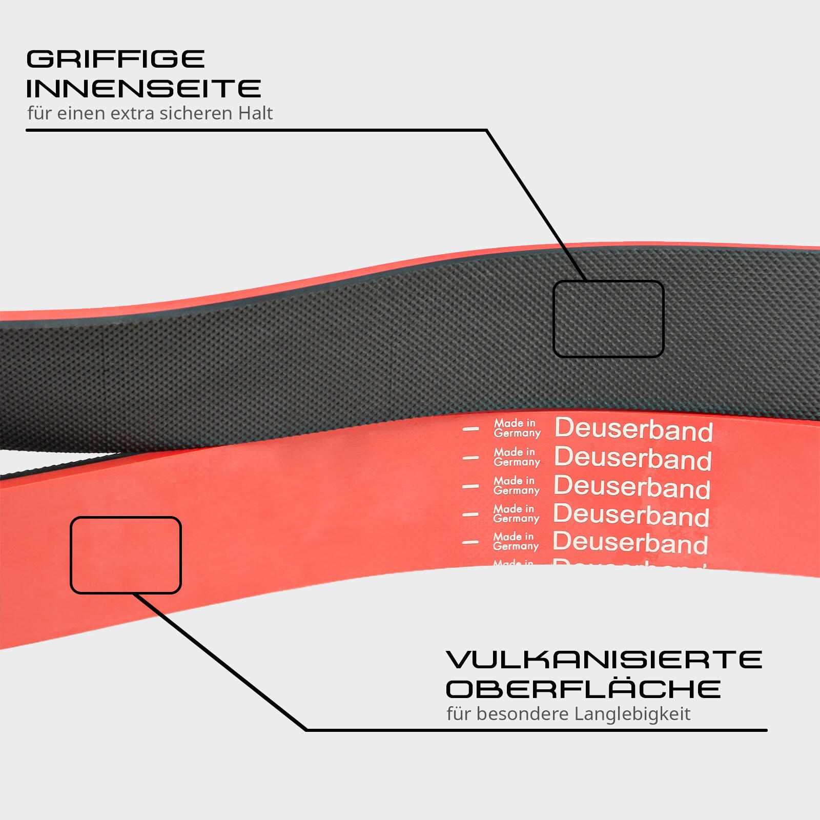 DEUSER ® BAND HEAVY ROT/SCHWARZ 3/7