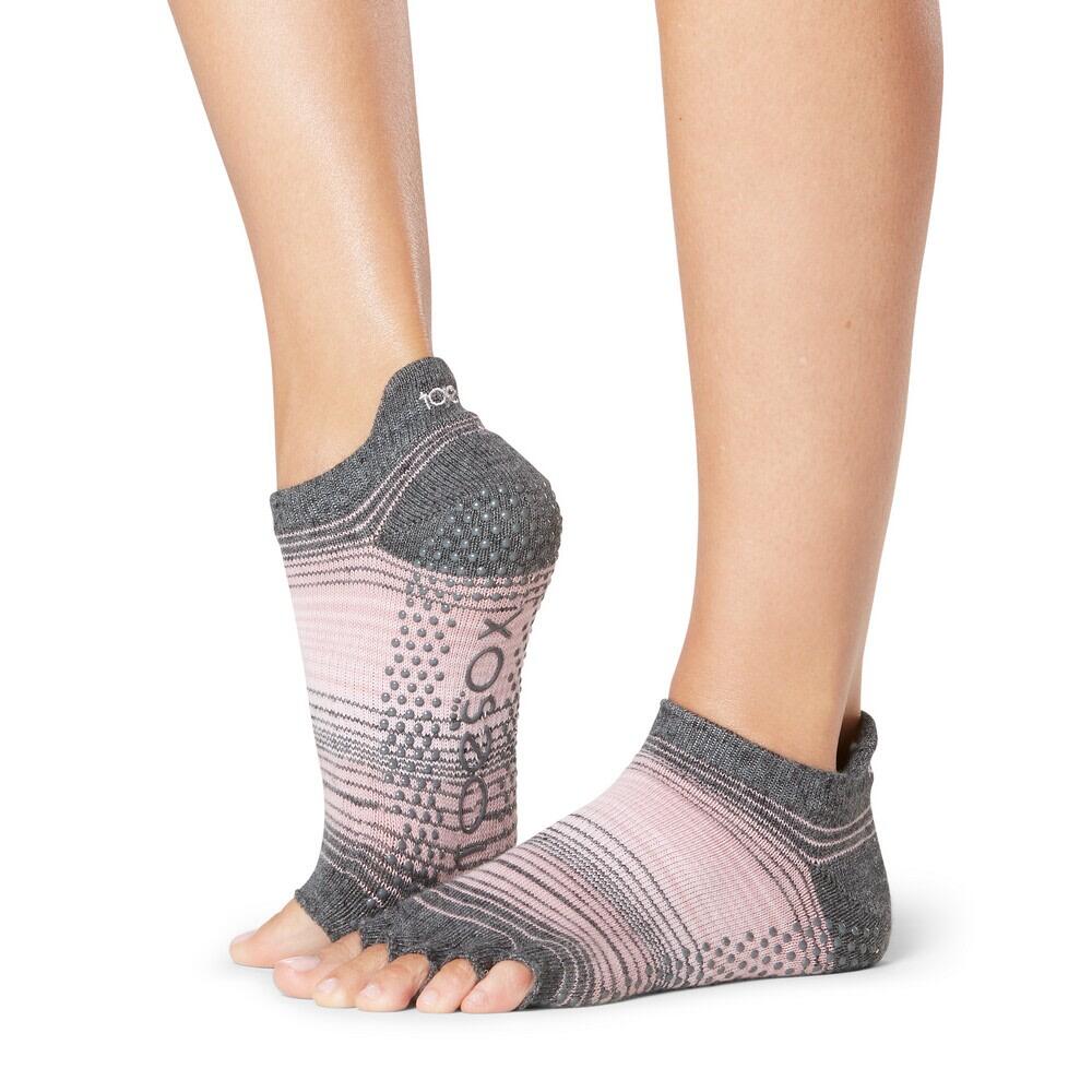 FITNESS-MAD Womens/Ladies Echo Half Toe Socks (Grey/Light Pink)