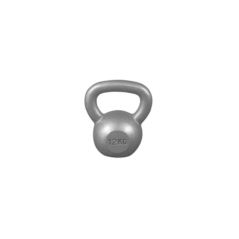 Kettlebell set van 3 - 4, 8 & 12 kg - Gietijzer - Grijs