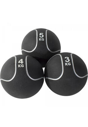 LOT 3 MEDECINE BALL NOIR ET GRIS | MUSCULATION | 3KG, 4KG ET 5KG