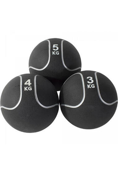 LOT 3 MEDECINE BALL NOIR ET GRIS | MUSCULATION | 3KG, 4KG ET 5KG