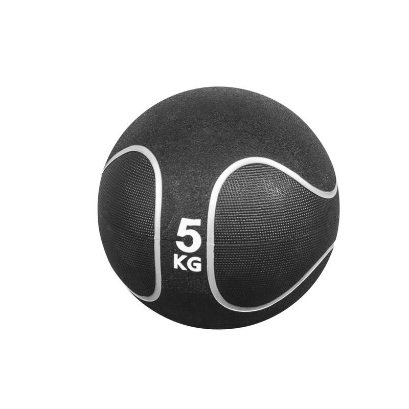 MEDECINE BALL CAOUTCHOUC NOIR ET GRIS | MUSCULATION | AU CHOIX DE 1KG À 10KG