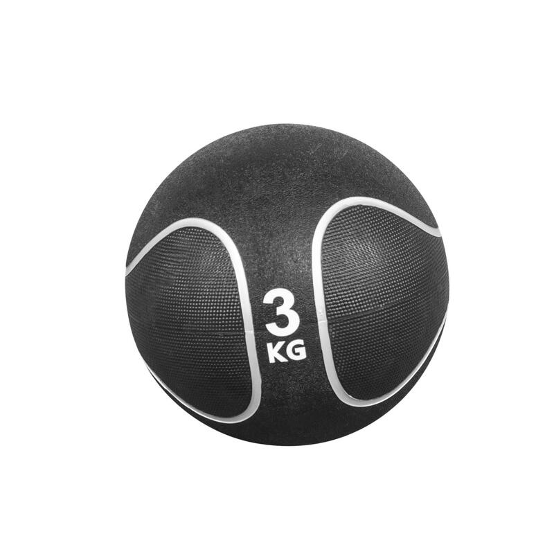 MEDECINE BALL CAOUTCHOUC NOIR ET GRIS | MUSCULATION | AU CHOIX DE 1KG À 10KG