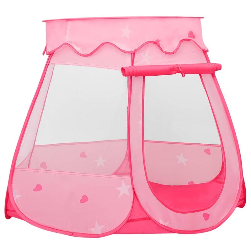 Tenda de brincar infantil com 250 bolas 102x102x82 cm rosa