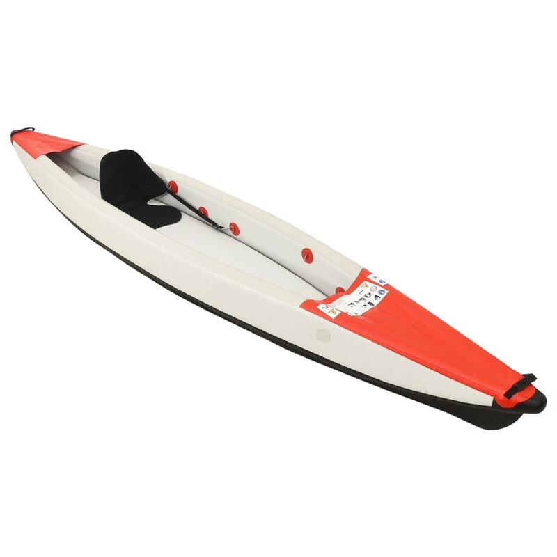 Kayak insuflável 375x72x31 cm poliéster vermelho