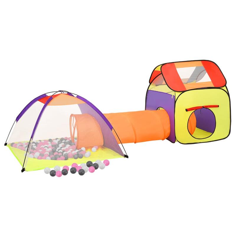 Tenda de brincar infantil com 250 bolas 338x123x111 cm multicor