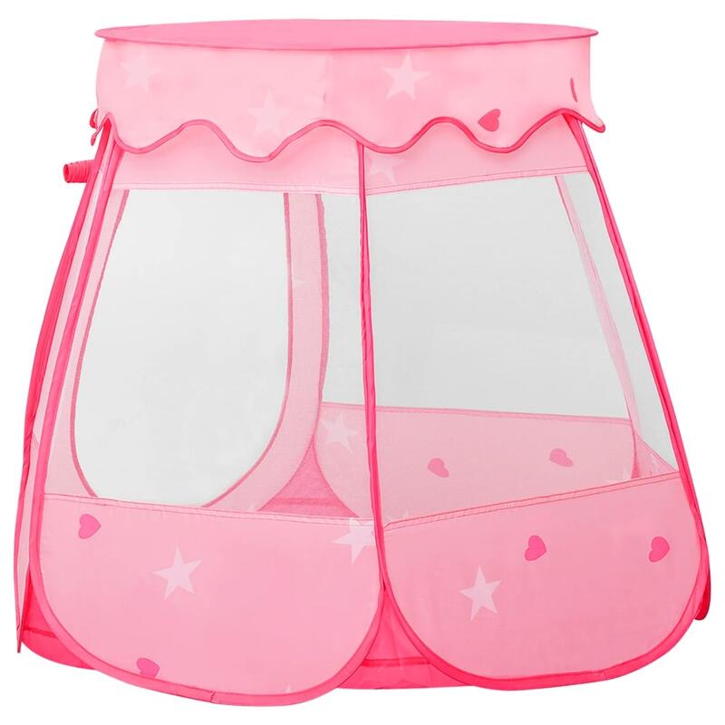 Tenda de brincar infantil com 250 bolas 102x102x82 cm rosa