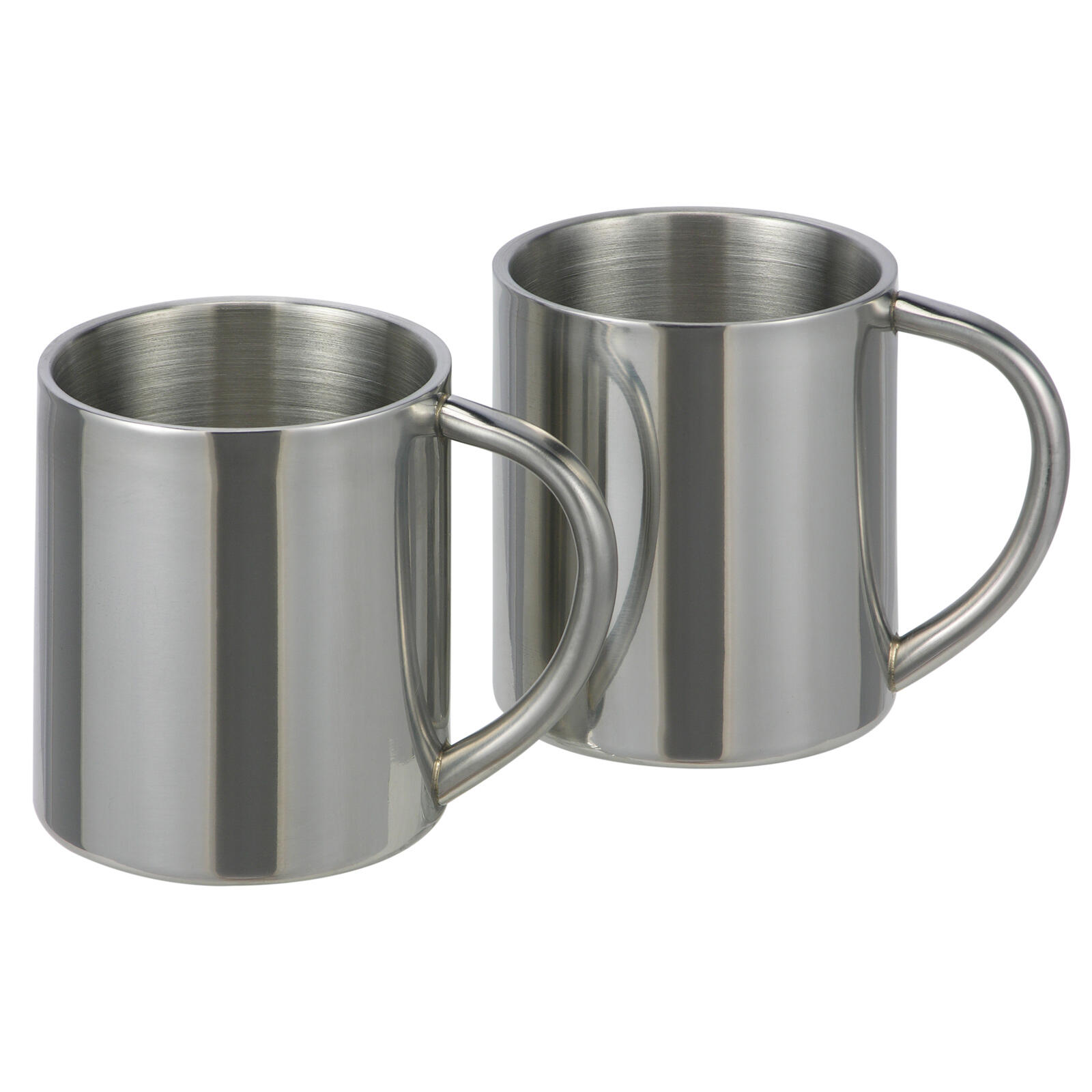 HI 2 x roestvrij staal camping mokken set koffie mok thermo dubbelwandig