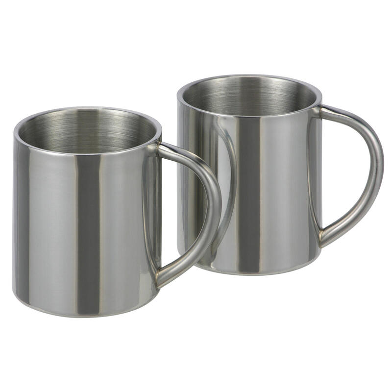 2 x inox Camping mug set café thermo tasse double paroi