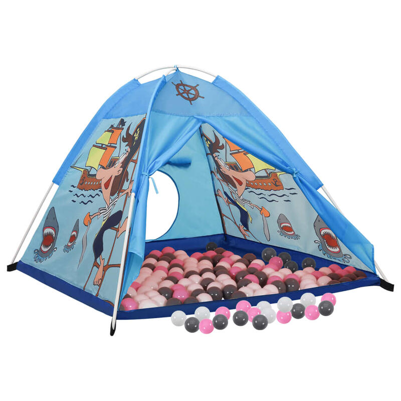 Tenda de brincar infantil com 250 bolas 120x120x90 cm azul