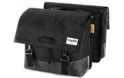 Sac à vélo double à l'épreuve urbaine 55L Green noir - RPET recyclé