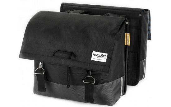 UrbanProof borsa doppia bici 40L riciclata grigio-verde.