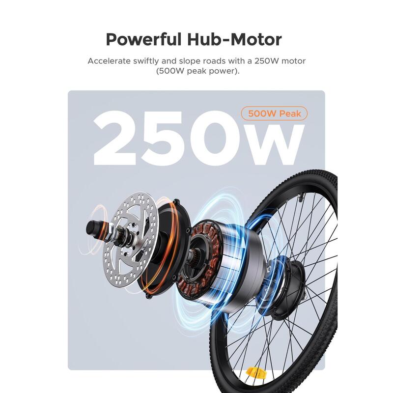 Engwe P26 grijze 250W E-bike elektrische fiets