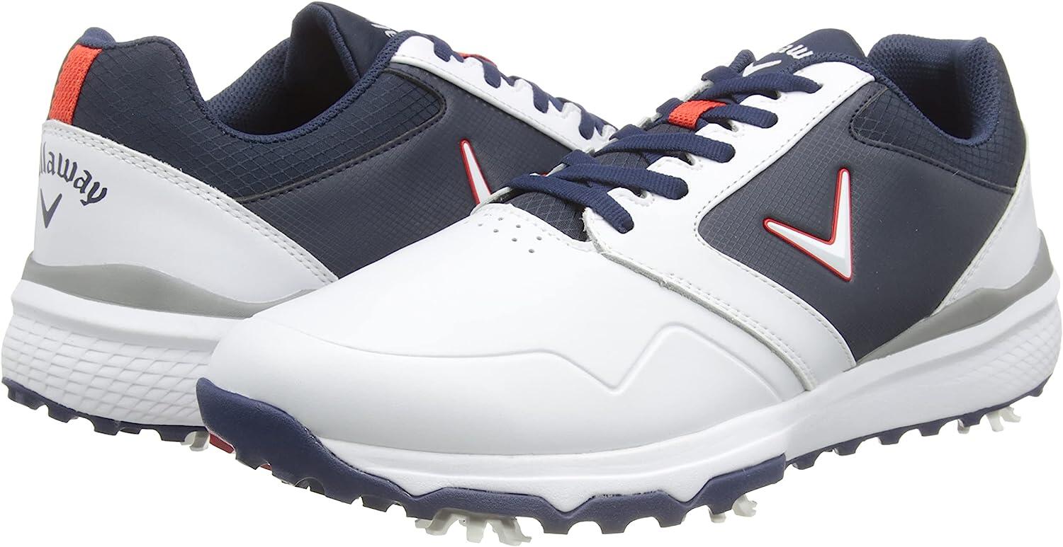 Callaway 2022 Mens CHEV LS Golf Shoes WHITE/NAVY/RED CALLAWAY Decathlon