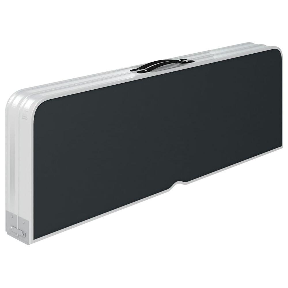Mesa de camping plegable con 2 bancos aluminio gris 4/7