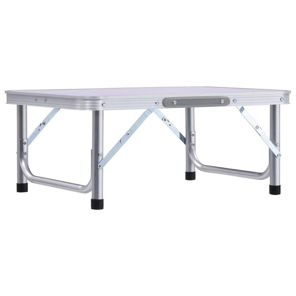 Mesa de camping plegable aluminio blanco 60x45 cm 2/7