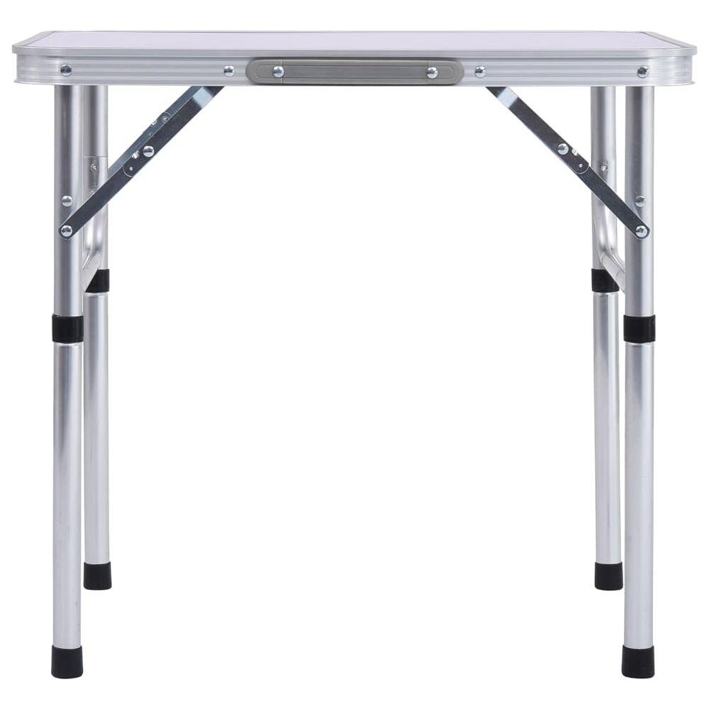 Mesa de camping plegable aluminio blanco 60x45 cm 3/7