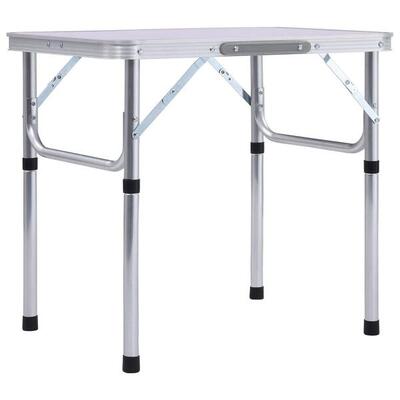 Mesa de camping plegable aluminio blanca 60x40 cm