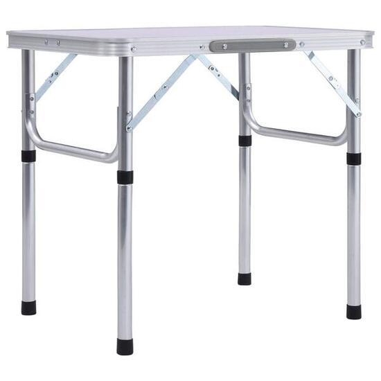 Mesa de camping plegable aluminio blanca 60x40 cm