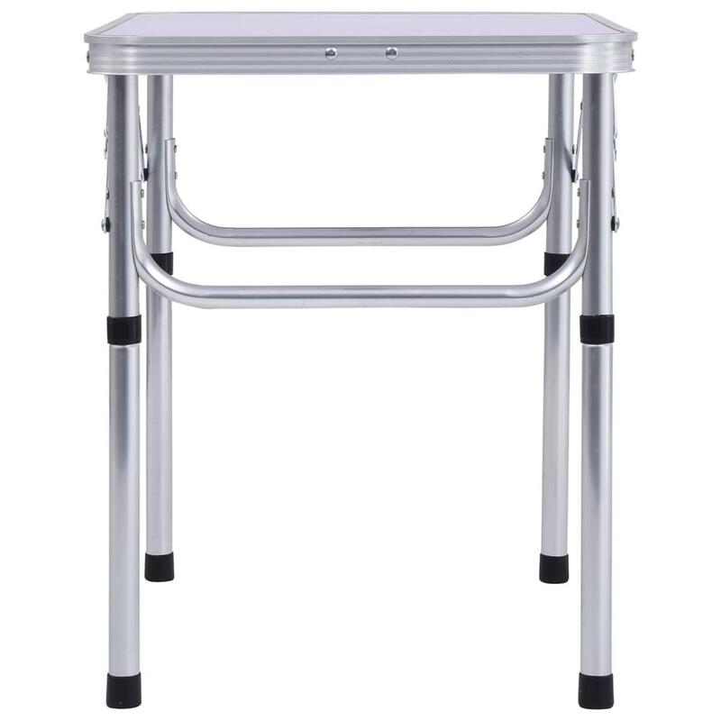 Mesa de campismo dobrável 60x40 cm alumínio branco