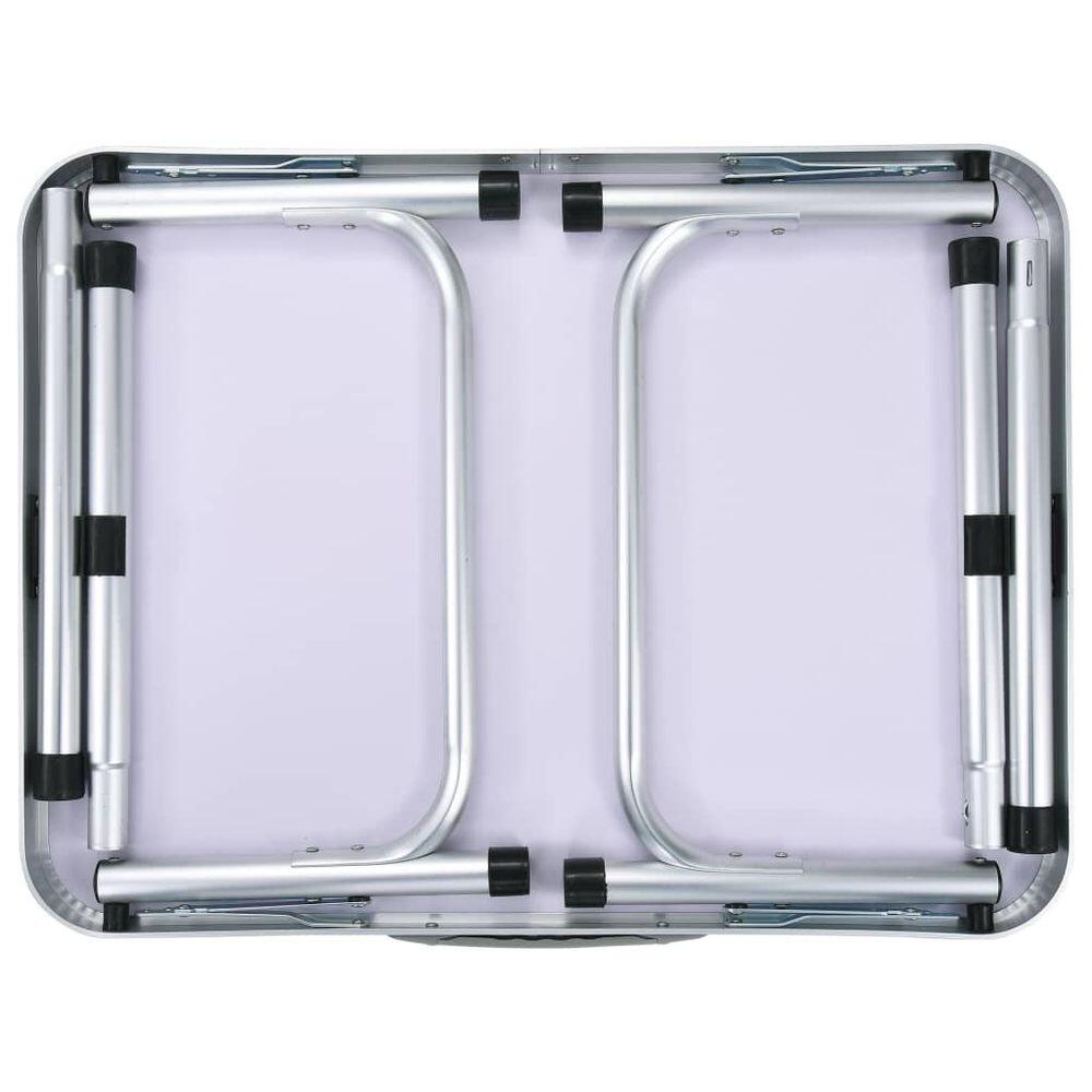 Mesa de camping plegable aluminio blanco 60x45 cm 5/7