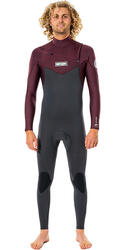 2022 Hommes Dawn Patrol Warmth 3/2mm Chest Zip Combinaison Néoprène - Wine